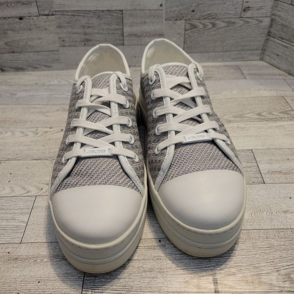 J Slides NYC Shoes Womens 7 Gray Platform Lace Up‎ Sneakers